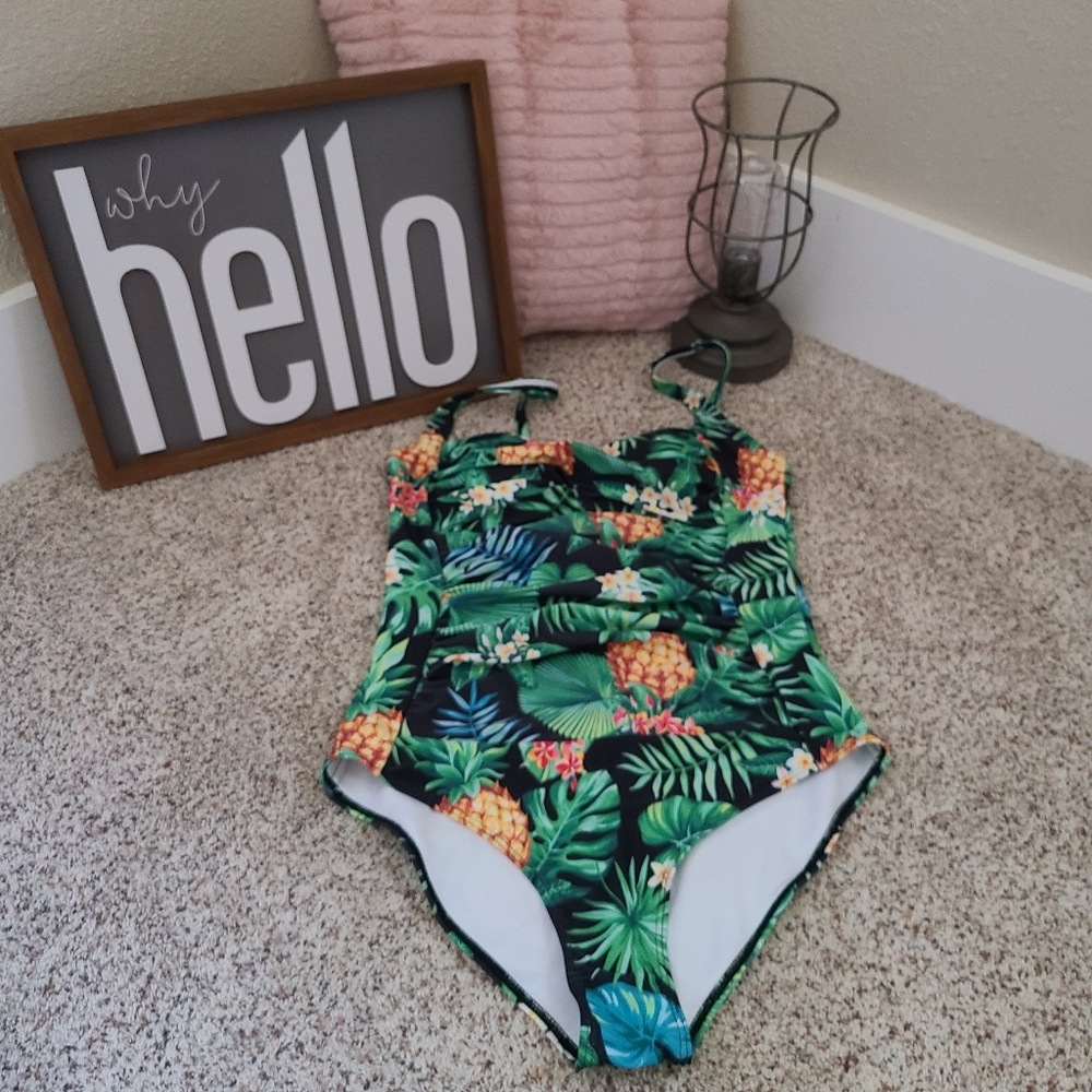 Ekouaer Womens One Piece Swimsuit Vintage Inspired Typical Print Size La…